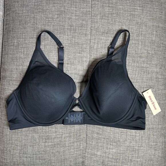 Third Love 24/7 Classic Uplift Plunge Bra Black Color Size 42C NWT - Picture 1 of 8